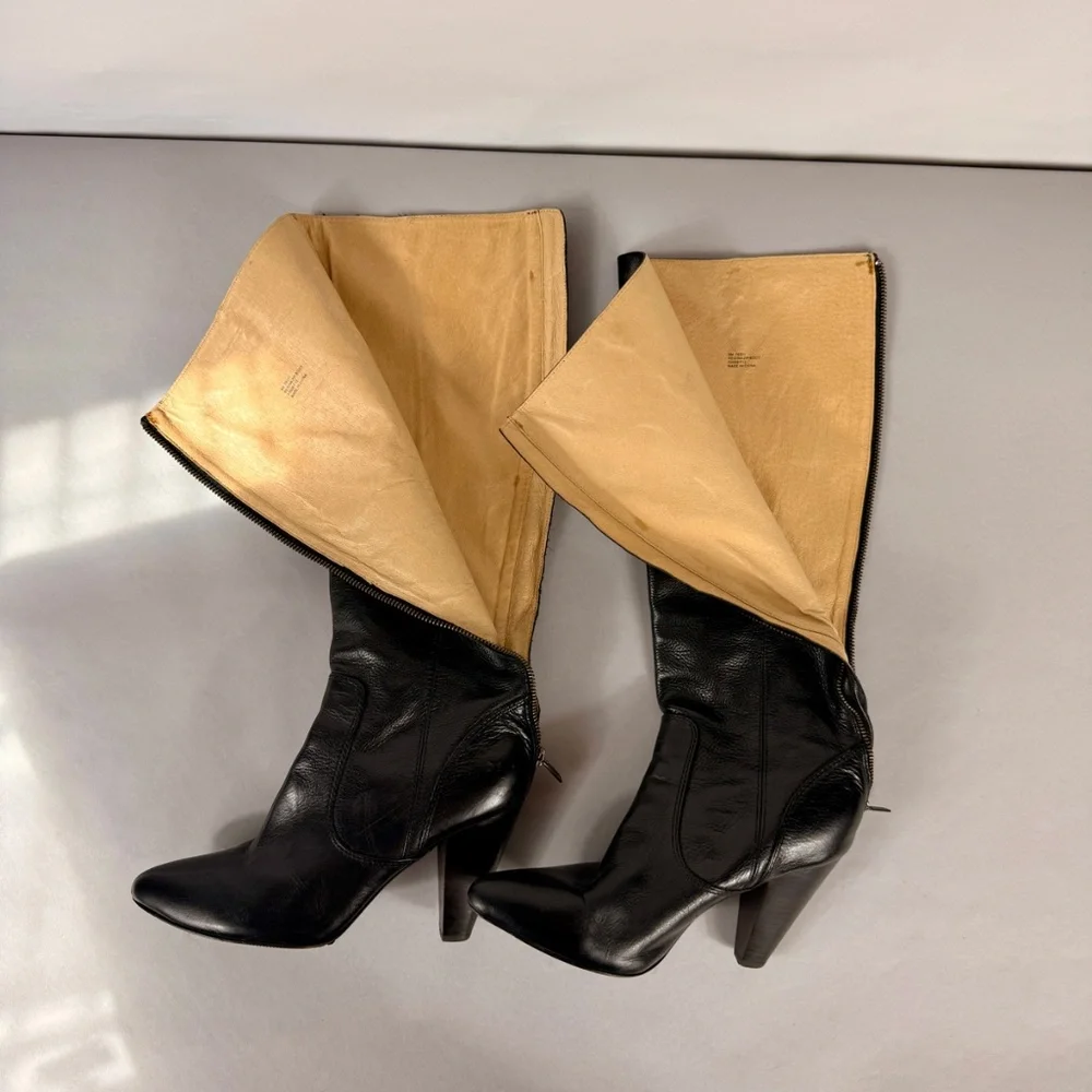 Frye Regina Zip Black Leather Boots - Picture 10 of 12